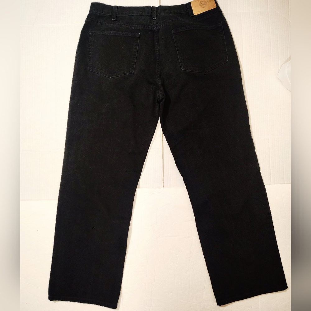 Eddie Bauer (36W/ 31L )Loose Fit Jeans, Women Black, Denim Thick, Pockets,ZipUp